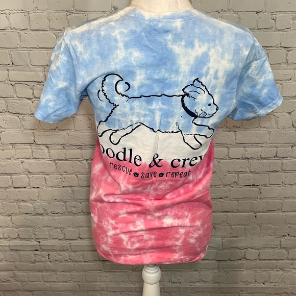 DOODLE & CREW Tie Dye T-Shirt Red, White & Blue-Small - Picture 1 of 3